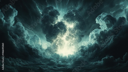 Wallpaper Mural Dark clouds gather,  a bright light bursts through Torontodigital.ca