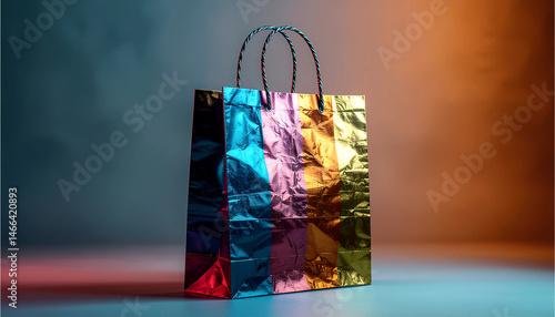 colorful shopping bags on black
