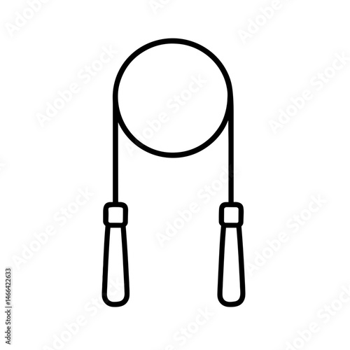 Jump rope icon in outline style for fitness and cardio