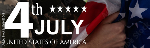 Obraz na płótnie July 4 Independance day Patriotic Symbols USA. National celebration Fourth of July federal holiday United States. American flag Stars and Stripes Red, White, and Blue Old Glory Star-Spangled Banner w salonie