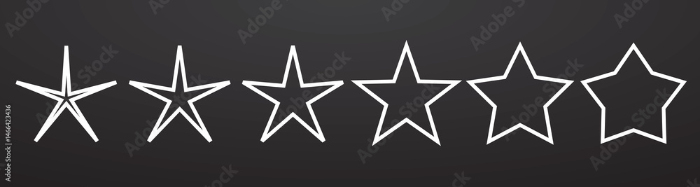 Fototapeta premium Shapes line stars isolated on black background
