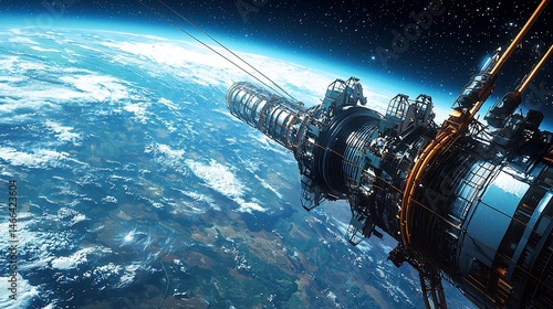 Fototapeta Naklejka Na Ścianę i Meble -  Orbital space station above Earth