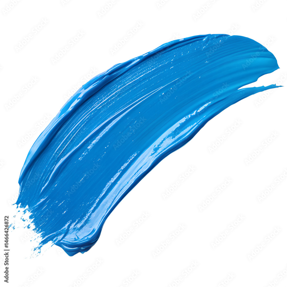 Blue paint stroke on transparent background Blue paint stroke on transparent background