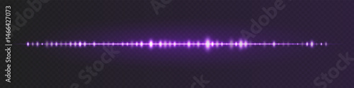 Purple glowing waveform with central amplitude peaks and smooth frequency pattern on transparent background, ideal for audio UI, podcast, or speech recognition visuals.