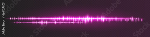 Pink vivid waveform featuring split amplitude lines and bright spikes, designed for music editing, podcast audio visuals or smart device UI feedback.