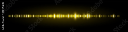 Yellow waveform glowing softly on black background, with smooth symmetrical reflection and low to mid amplitude spikes for minimal voice input design.