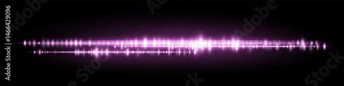 Magenta sound visualization with rich glowing amplitude lines and soft light reflection, great for smart assistant input or music control UI.