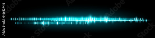Bright blue waveform with soft glowing light and triple layered amplitude lines, designed for futuristic sound interfaces or voice screens.