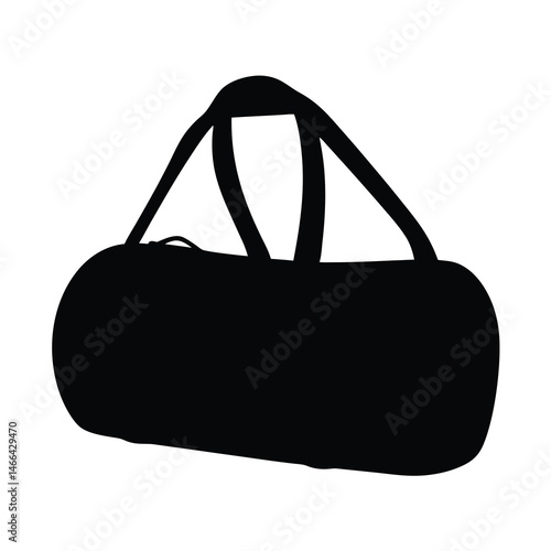 duffel bags vector silhouette icon, black and white illustration of footwear.