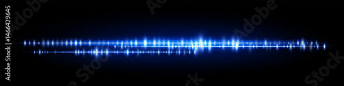 Bright blue waveform with soft glowing light and triple layered amplitude lines, designed for futuristic sound interfaces or voice screens.