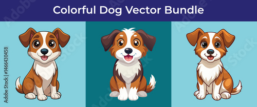 Colorful Dog Vector Bundle for International Dog Day  