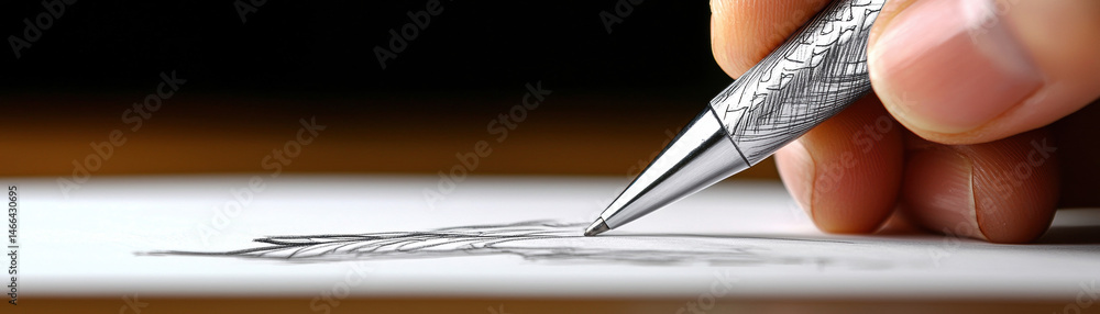 Closeup hand sketching creature with pencil on white paper, creative drawing, detailed, artistic, inspiration, focus, calm
