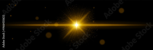 Orange radial light burst with sparkling center beam and glowing particle rays, symbolizing powerful signal transmission or sci-fi tech explosion.