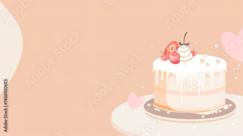 Food Festival Cake Background: Overflowing with Sweet Dreams, Sketching a Dreamy Gastronomic Journey of the Blending of Cream Swirls and Colorful Cakes