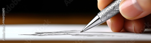 Closeup hand sketching creature with pencil on white paper, creative drawing, detailed, artistic, inspiration, focus, calm