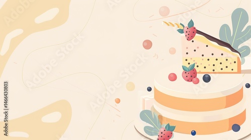 Food Festival Cake Background: Overflowing with Sweet Dreams, Sketching a Dreamy Gastronomic Journey of the Blending of Cream Swirls and Colorful Cakes