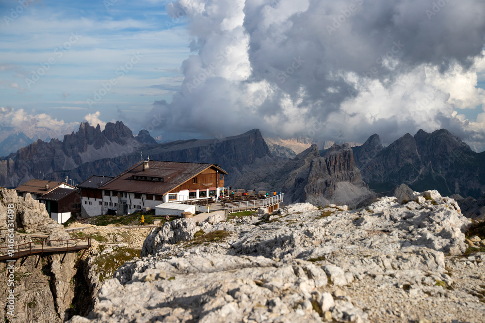 Lagazuoi mountain hut in Italy