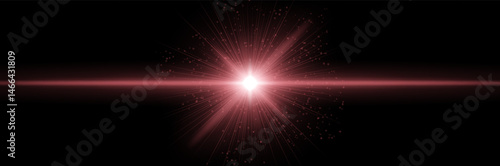 Red-orange energy flash with linear rays, star core, light scatter on black. Emphasizes heat burst, galactic pulse, cosmic ignition, futuristic impact.