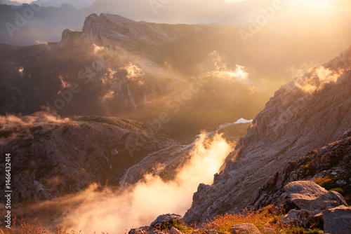 Dolomite stuning sunset from the Lagazuoi refuge