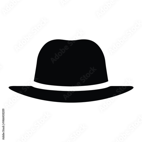fedoras vector silhouette icon, black and white illustration of footwear.