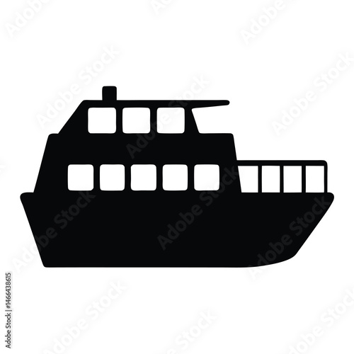 ferry , black and white illustration of vehicles.
