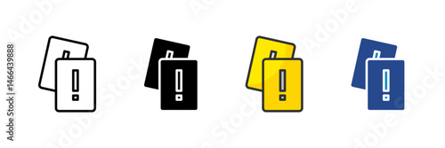 Yellow Card Icon Set Multiple Style Collection