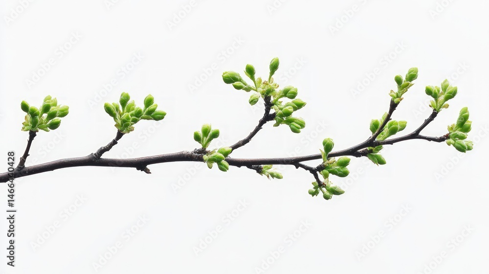 Obraz premium Fresh spring branch with new buds