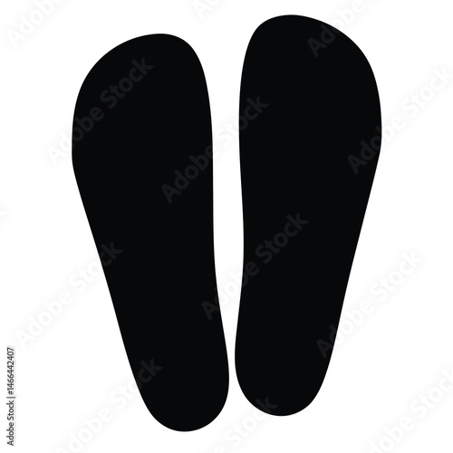 flats vector silhouette icon, black and white illustration of footwear.
