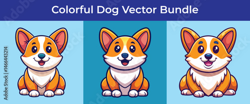 Colorful Dog Vector Bundle for International Dog Day  