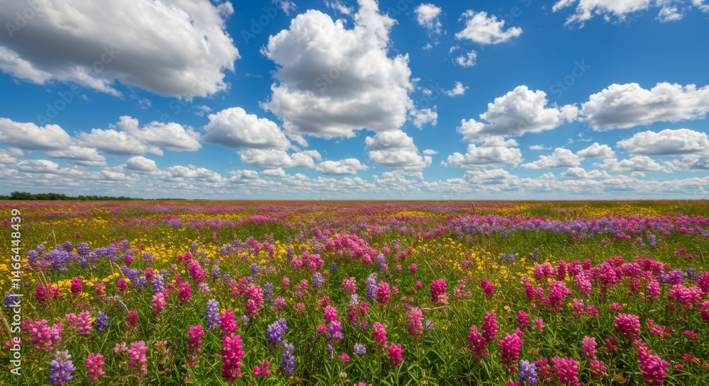 Vibrant Wildflower Meadow Under a Sunny Sky Vibrant Wildflower Meadow Under a Sunny Sky