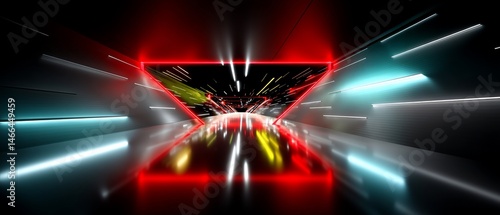 Wallpaper Mural Neon Tunnel with Speed Lines Torontodigital.ca