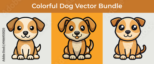 Colorful Dog Vector Bundle for International Dog Day  