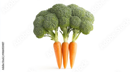 Vibrant green broccoli with fresh orange carrots. This healthy combination sparks creativity in meals. Perfect for recipes and nutrition inspiration. Generative AI
