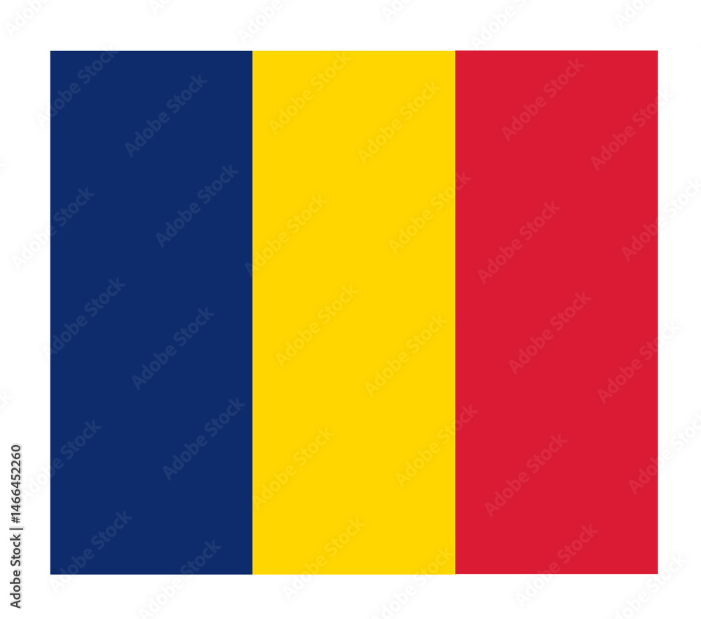 Fototapeta premium Chad flag similiar of Romanian flag