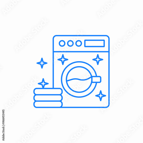 washing machine with clean linen icon sign vector