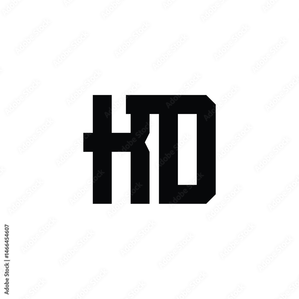 Obraz premium KD monogram logo design letter text name symbol monochrome logotype alphabet character simple logo