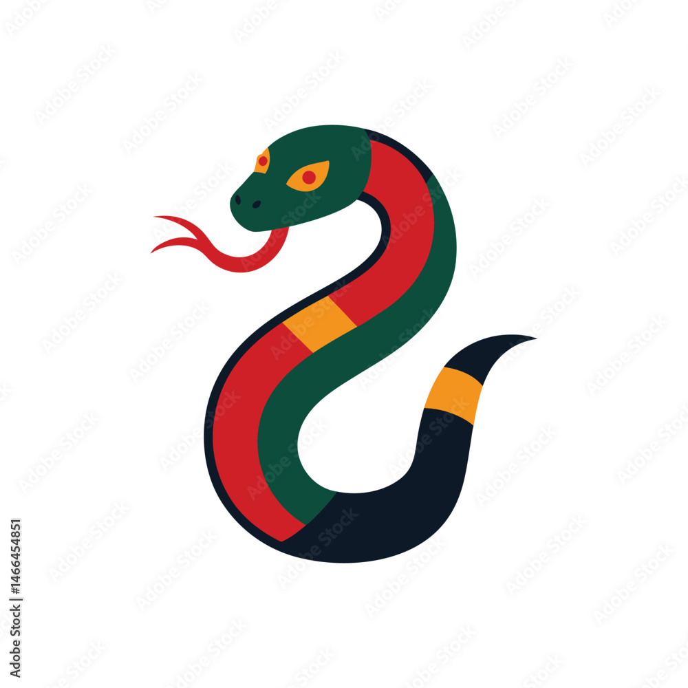 Naklejka premium voodoo snake vector art illustration