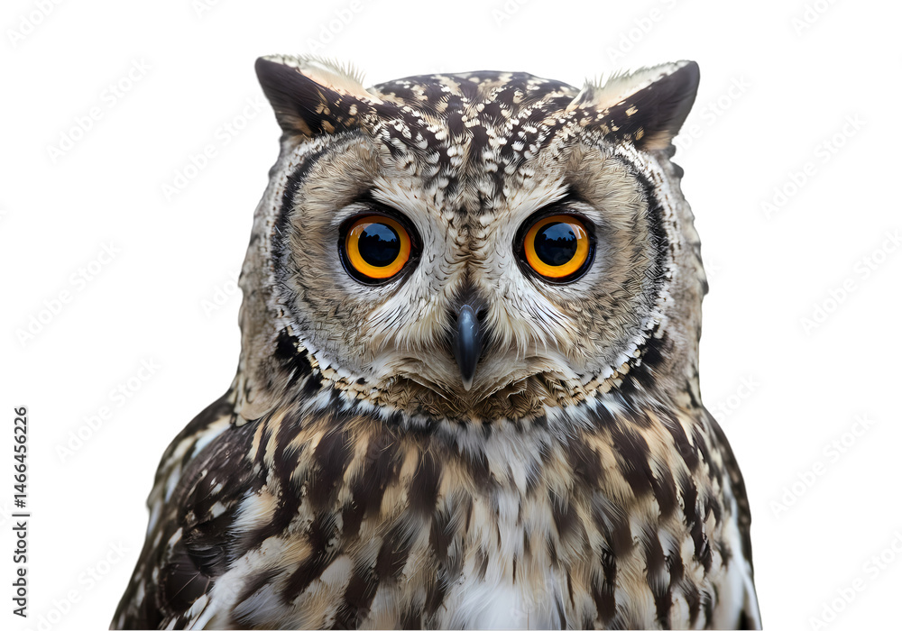 Majestic Owl Portrait Stunning CloseUp of a Wise Bird on Transparent background Majestic Owl Portrait Stunning CloseUp of a Wise Bird on Transparent background