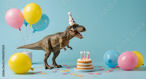 Fototapeta Naklejka Na Ścianę i Meble -  Dinosaur Birthday Party Scene