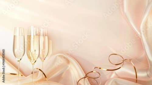 Music Festival Champagne Background: Golden Bubbles Leap with the Rhythm, Painting a Lavish Portrait of the Dance between Dazzling Bubbles and Carnival Beats