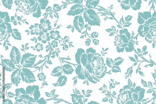 seamless floral pattern with leaves