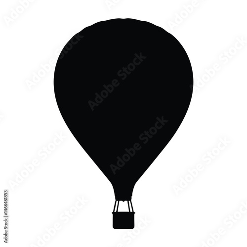 hot air balloon , black and white illustration of vehicles.