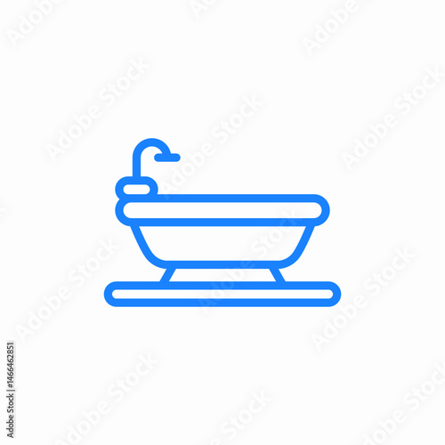 bathtub bathroom icon sign vector