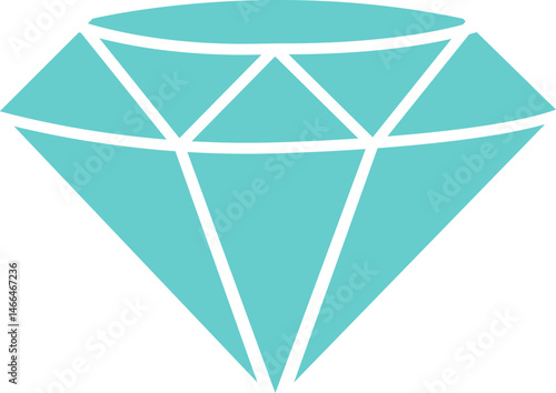 Diamond icon in flat. isolated on transparent background