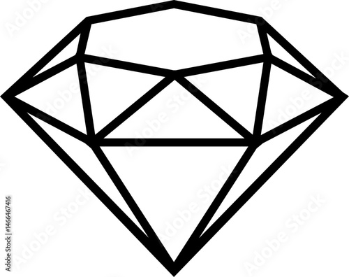 Diamond icon in line. isolated on transparent background