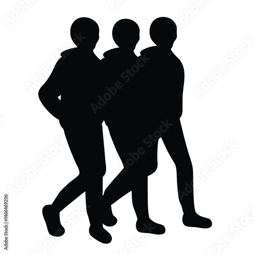 joggers vector silhouette icon, black and white illustration of clothing.