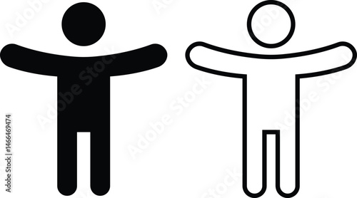 Accessibility icon set flat, outline style. Simple vector illustration. Universal access symbols isolated on transparent background. Blind disability people or visually impaired access the web button.