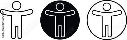 Accessibility icons set in outline styles. Simple vector illustration. Universal access symbols isolated on transparent background. Blind disability people or visually impaired access the web buttons.