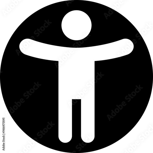 Accessibility icon flat style. Simple accessibility vector illustration. Universal access symbol isolated on transparent background. Blind disability people or visually impaired access the web buttons