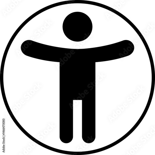 Accessibility icon flat style. Simple accessibility vector illustration. Universal access symbol isolated on transparent background. Blind disability people or visually impaired access the web buttons